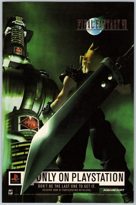 Final Fantasy VII 7 Print Ad Game Poster Art PROMO Original FF7