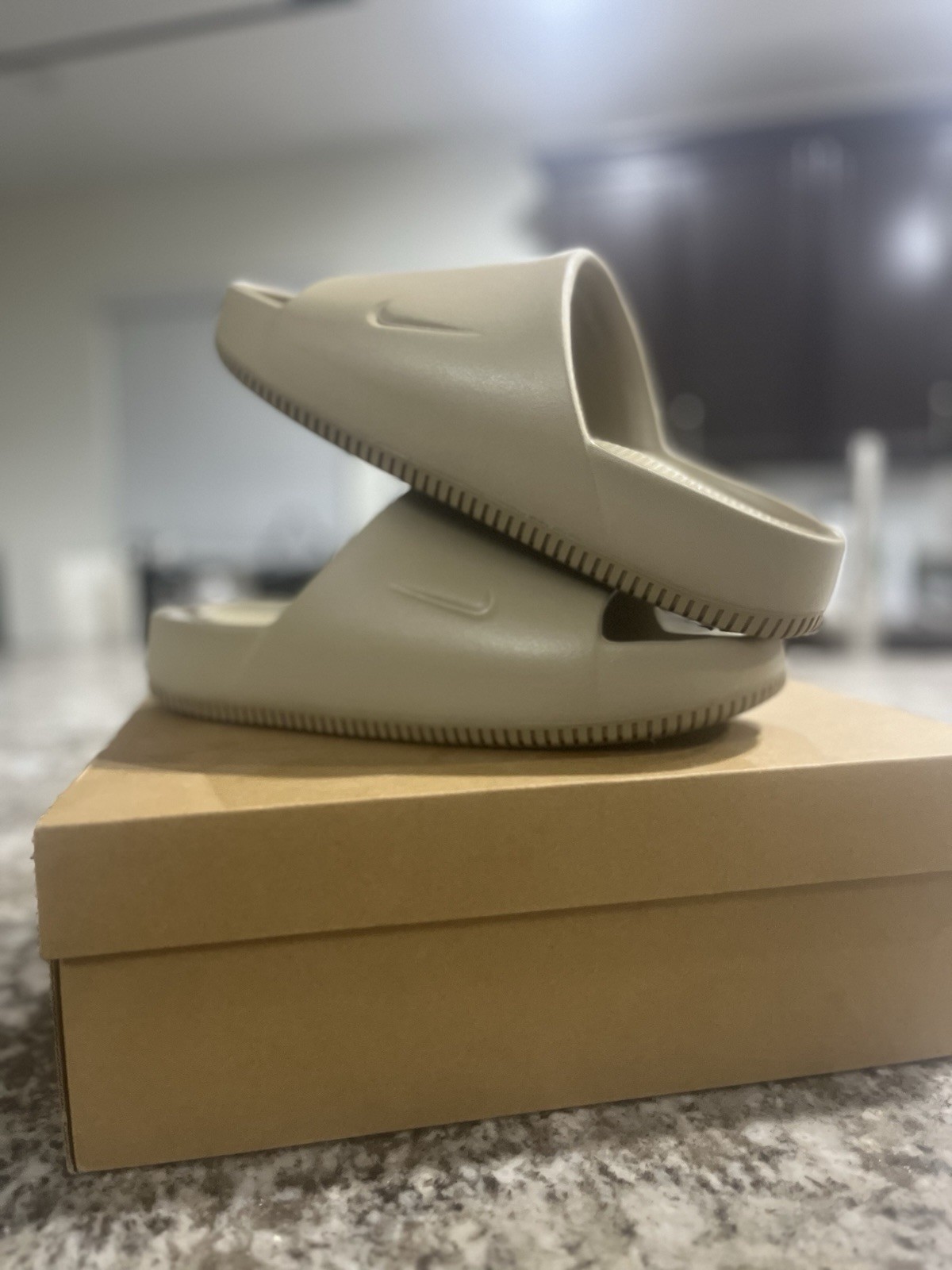 BRAND NEW  Khaki Nike Calm Slides Sz 12 Men's - Size 13 Women FD4116-201