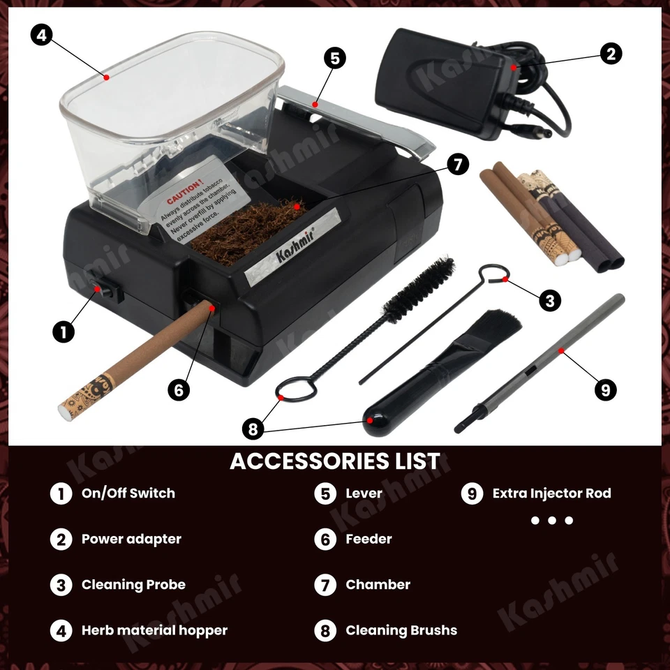 Electric Cigarette Machine Injector-100s Size Rolling Tubes & Tubes King Kashmir - Image 3 of 4