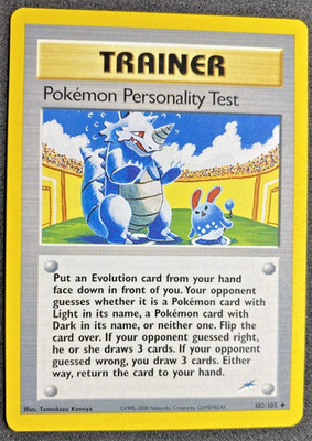 Neo Destiny Pokemon Personality Test Card 102/105  NEAR MINT
