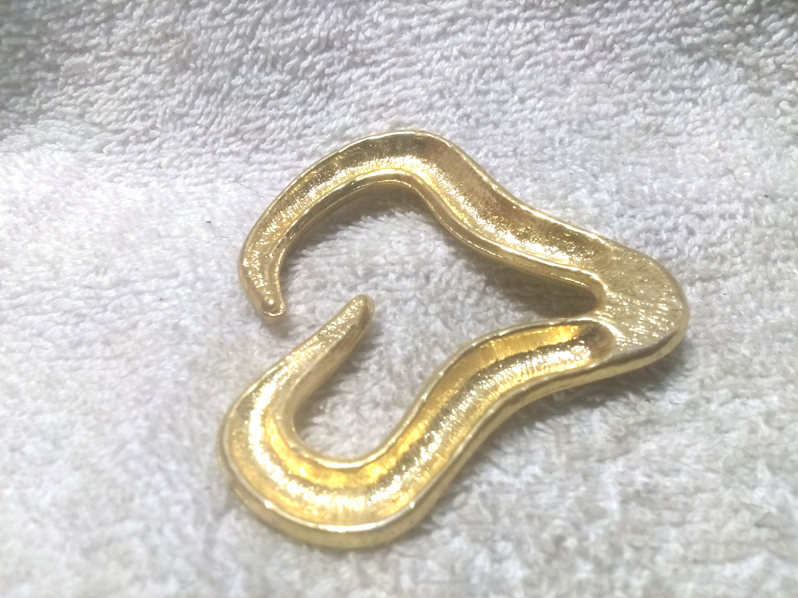 Solid Gold Narrow Snake Shape Scarf Kerchief Band… - image 6