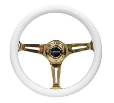 Nrg For Classic Wood Grain Steering Wheel 350mm White Grip Wchrome Gold Nrg For Classic Wood Grain Steering Wheel 350mm White Grip Wchrome Gold