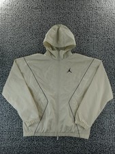 Air Jordan Brooklyn Hooded Draft Jacket Beige HV0554-104 Size Medium Sample Tag