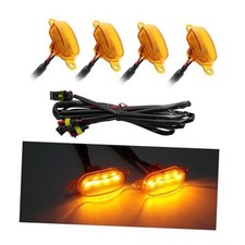 4PCS Car Front Grille Light, Bright Auto LED Grill Lights with Yellow Yellow