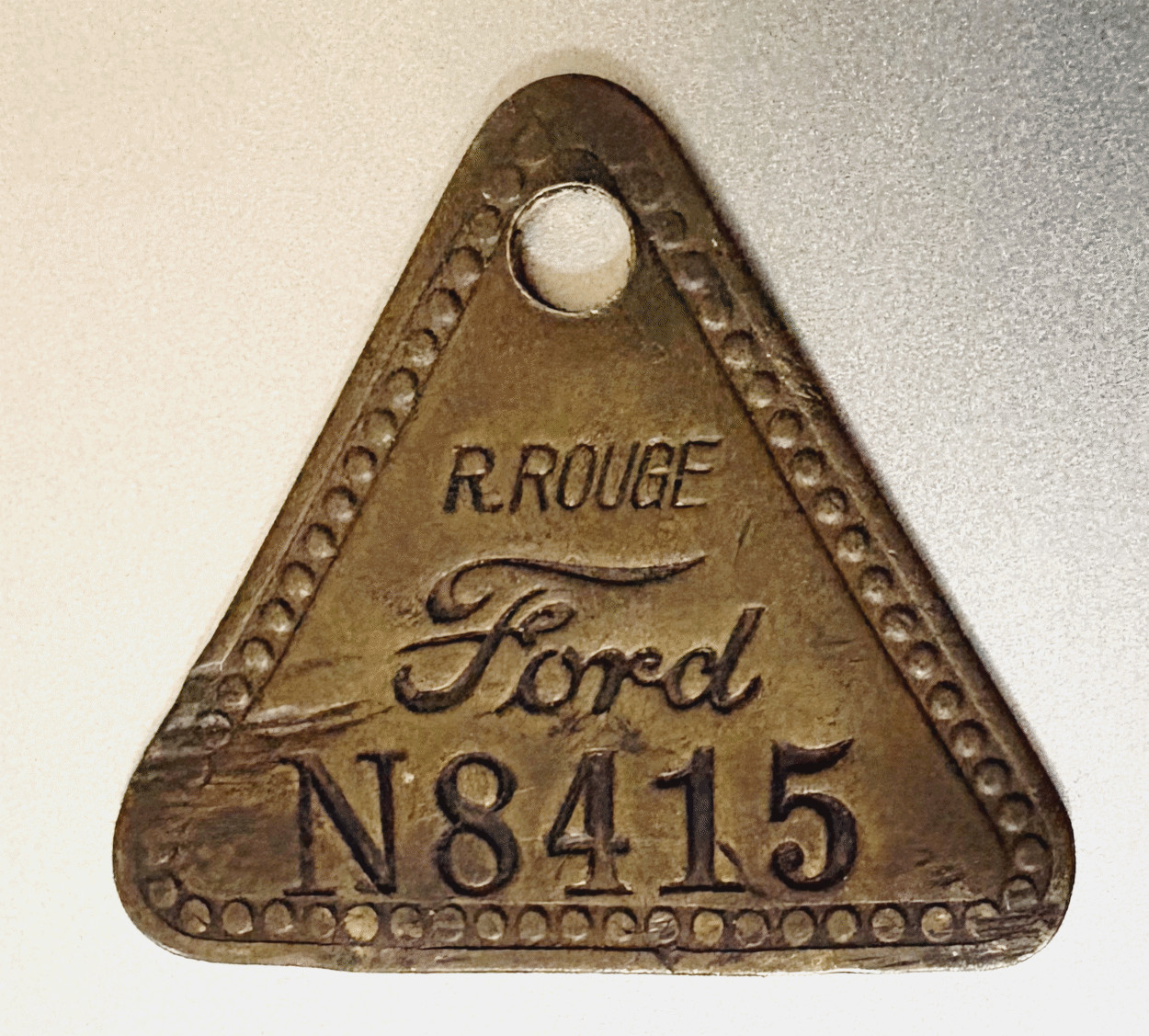 Vtg FORD RIVER ROUGE FACTORY TOOL CHECK EMPLOYEE TAG: Among Earliest Rouge Tags