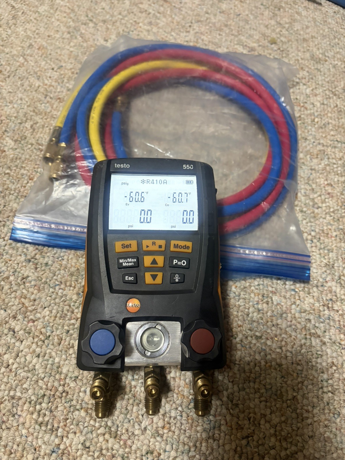 Testo 550 Manifold, Gauge And Hose Set 