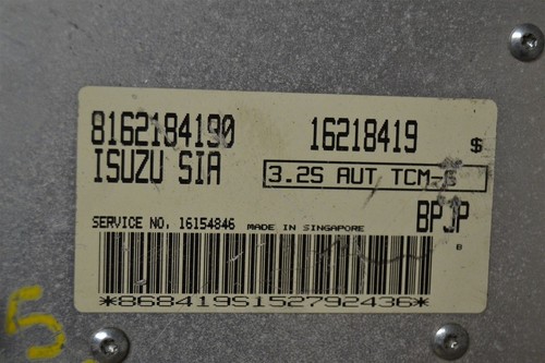 1994-1995 Isuzu Rodeo Transmission control 8162184190 Module 49 10B3 - Picture 2 of 4