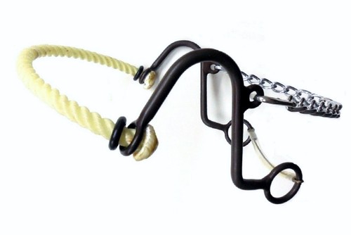 Naso corda S guancia Hackamore antico cavallo marrone taglia nuovo Eddy's Tack - Foto 3 di 3
