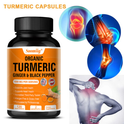120 Turmeric Black Pepper Capsules Curcumin 95% Piperin Strongest Turmeric