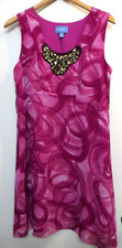 Simply Vera Wang Tank Dress Womens Medium Magenta Embellish Modern Art Colorful