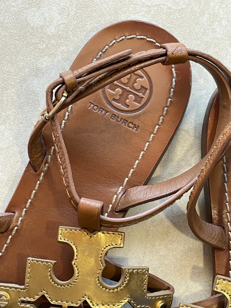 TORY BURCH★ヘビ柄フラットサンダル（ブラウン・ゴールド）最終値下げ!! TORY BURCH トリーバーチ 11168520 700 サンダル GOLD