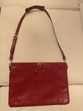Pelle Studio Wilson Red Italian Leather Detachable/adjustable Strap Laptop Bag