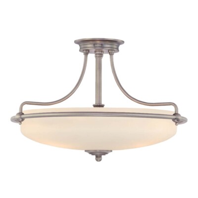 Deckenleuchte Lampe Wohnzimmerleuchte Metall Glas Chrom 4 Flammig D 53,3 cm