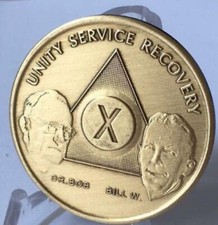 AA Founders Medallion Sobriety Chip Year 1 - 65 or Month 1 -11 18 24 Hours Bill