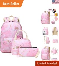 Teen Girls School Backpack Kids Bookbag Set with Lunch Box Pencil Case Travel...