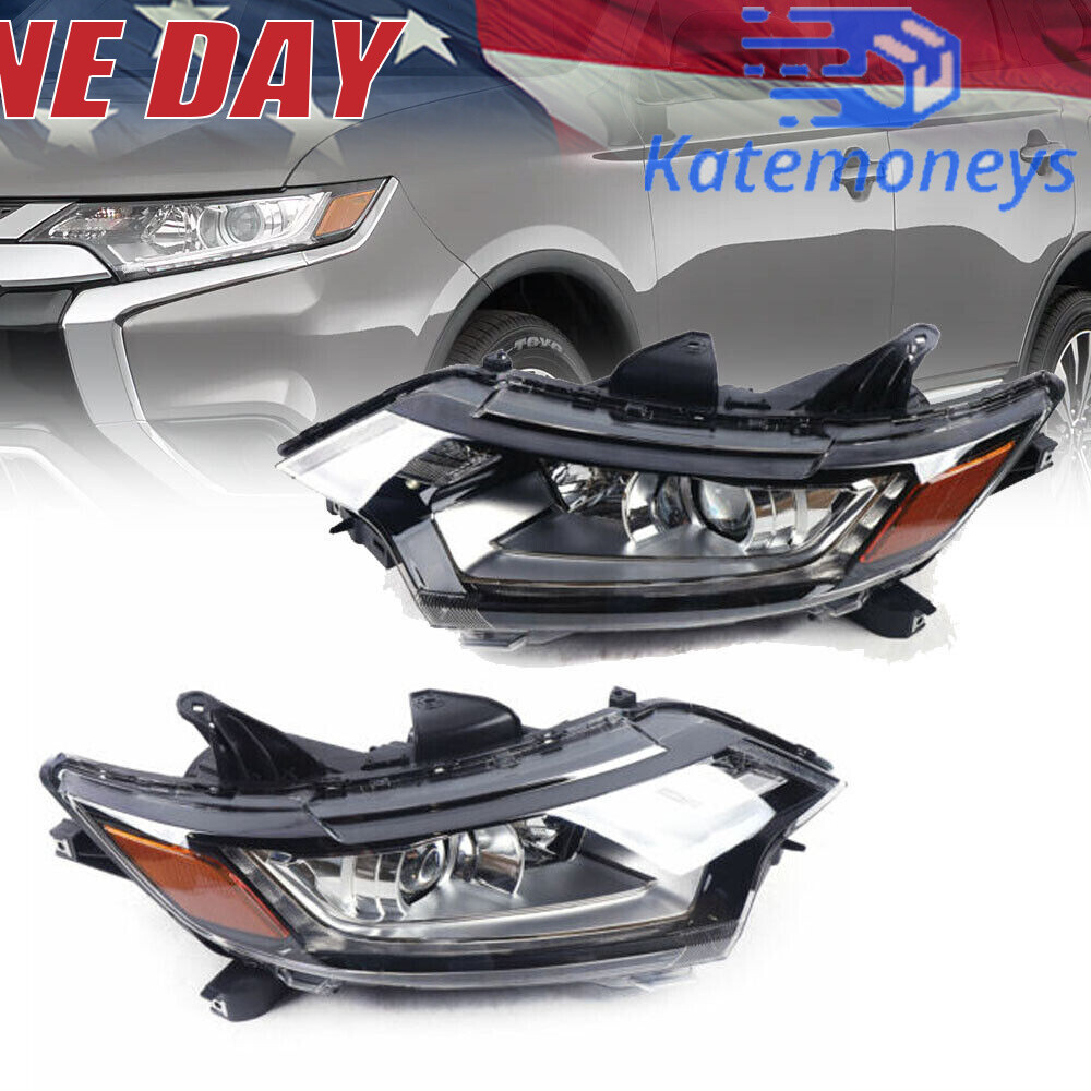 Driver&Passenger Side LED Headlights Halogen For 2016-2020 Mitsubishi Outlander