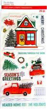 Christmas House  Truck Clear Acrylic Stamp Set by Recollections 642220 NEW 