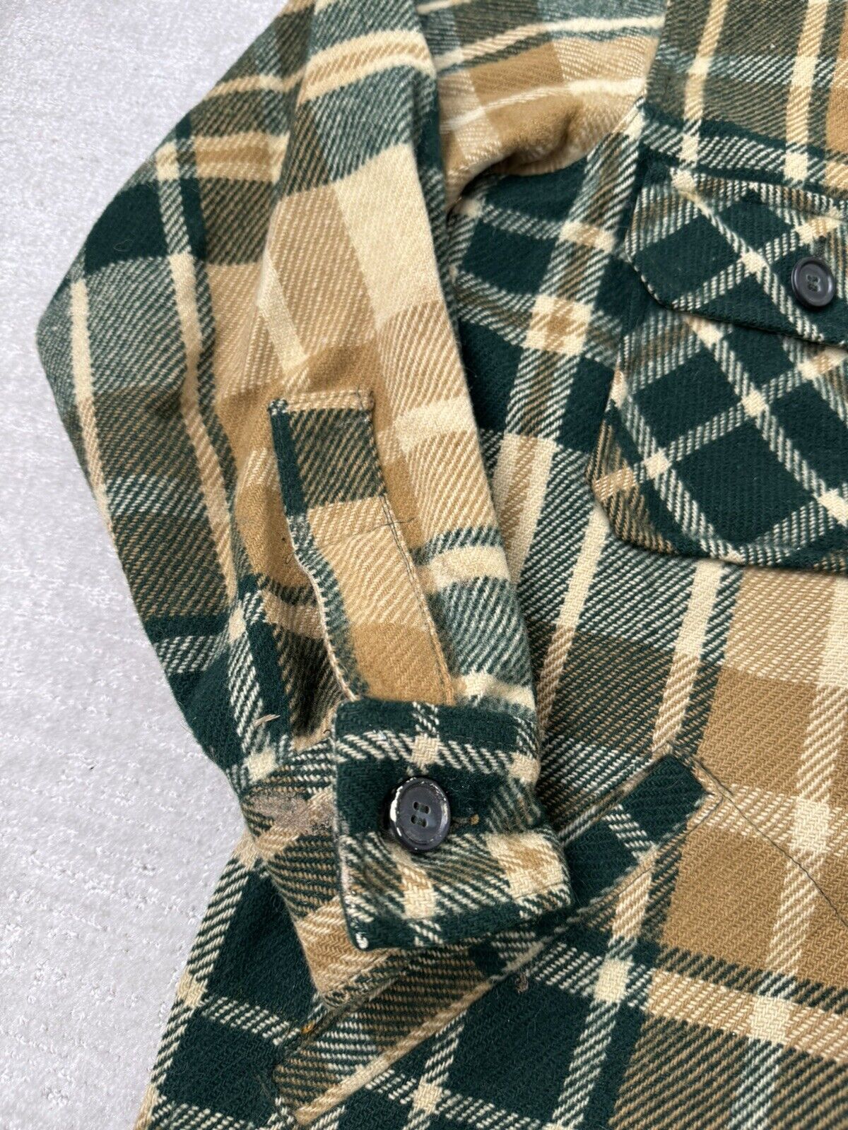 Vintage LL Bean Mens Small Plaid Flannel Wool Jac… - image 5