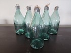Glass Bottles Vintage Green With Metal Caps lot Of 5  8.5" Tall. MINT!! — photo 4