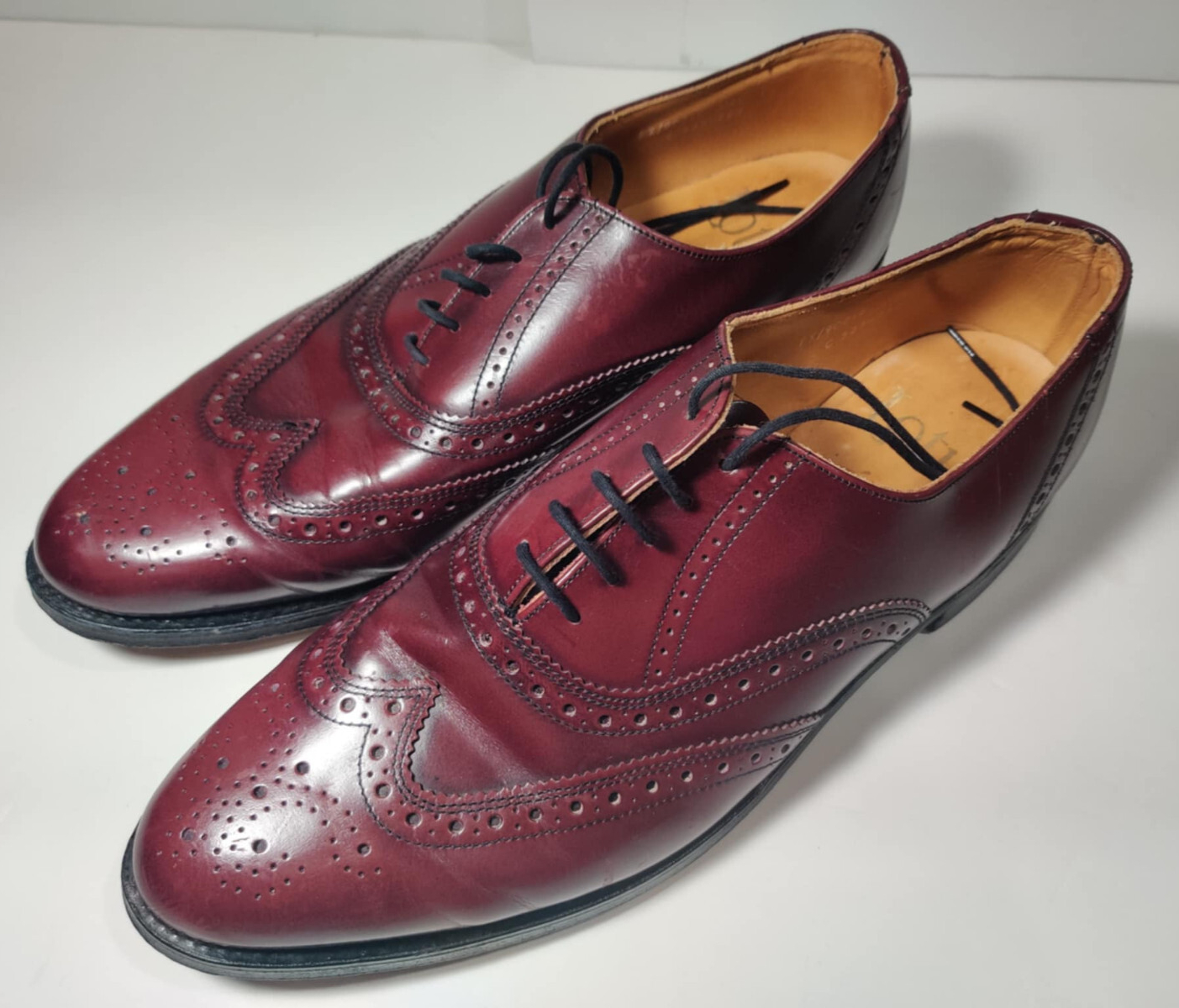 SAOLA Scarpe Lotus artigianali in Inghilterra stringate uomo taglia 10 colore nero ciliegia