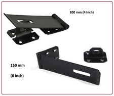 HASP AND STAPLE Heavy Duty Gate Door Shed Latch Lock BLACK POWDER COAT