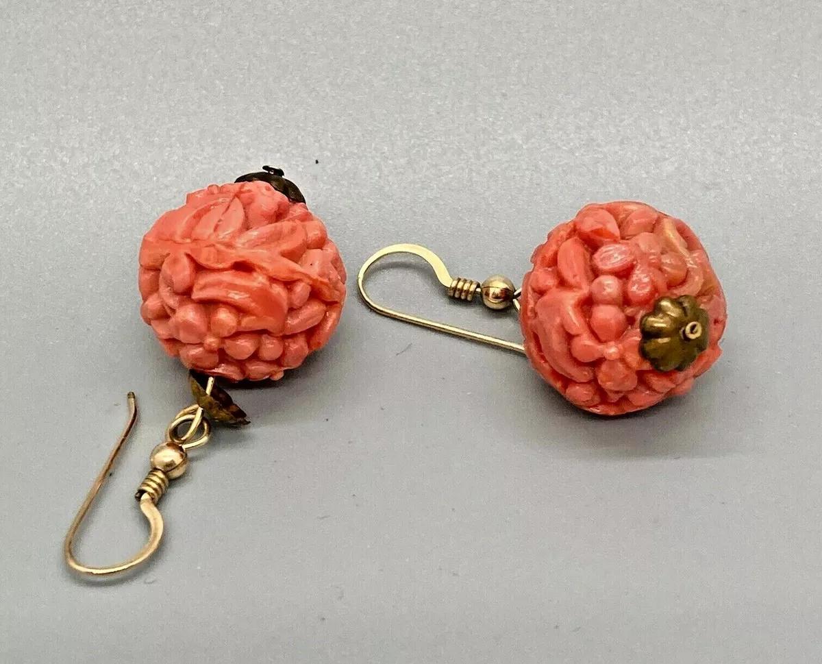 Salmon coral shop earrings