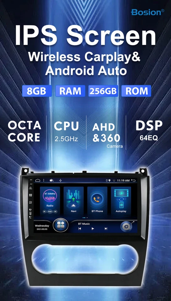 Für Mercedes Benz C/CLK KLASSE W203 CarPlay Android14 Autoradio GPS Navi CarPlay - Bild 3 von 4