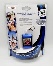 BRAND NEW Zeikos Digital Photo Keychain 1.5" LCD Display Holds 107 Pictures BLUE