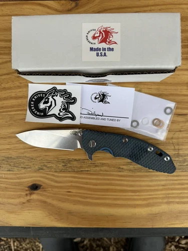 Hinderer Xm-3.5” S45VN Slicer Tri-Way Battle Blue Stonewashed Blade Blue/Blk G10