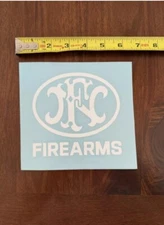 FN Firearms White Die Cut Vinyl Sticker Decal From Shot Show 2025 Approx 6”