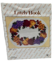 Vintage WonderArt CARON Latch Hook Rug Kit F4270 Fruit 20" X 27  3 Available NEW