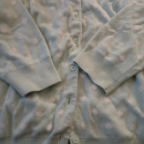 Talbots Button-Down Knit Cardigan Women Size M Round Neck 3/4 Sleeve Light Blue - Picture 2 of 9