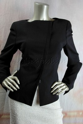 $3570 New with tags AKRIS Black Angled Zipper Wool Annabelle Jacket 40 10