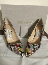 Jimmy Choo Romy 85 Snake-Print Leather Pumps; 6.5B / 36.5EU; 850.00