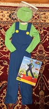 Super Mario Brother Luigi Classic Child Costume- Size Large 10-12 NEW