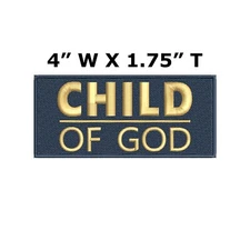 CHILD OF GOD Embroidered Patch Iron-On Applique Christian Bible Love Jesus Faith