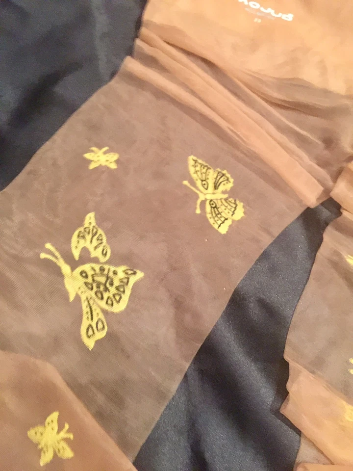 MOJUD Butterfly Echte Nylonstrümpfe von 1950, Gr.II, hellbraun, Schmetterlinge - Bild 4 von 4