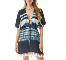 Michael Michael Kors Women's Tassel-Tie Caftan Cover-Up Swimsuit Blue XS/S 2219