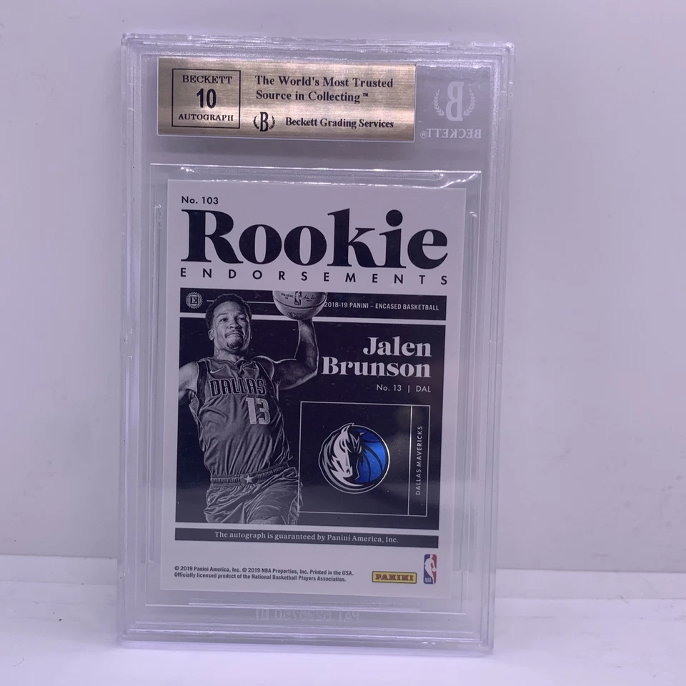 2018-19 Jalen Brunson Encased Rookie Endorsements Auto /75 BGS 9.5 RC Rookie - Image 2 of 2