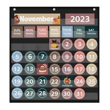 Monthly Calendar Pocket Chart for Classroom with 88 Cards Printed Days of The...