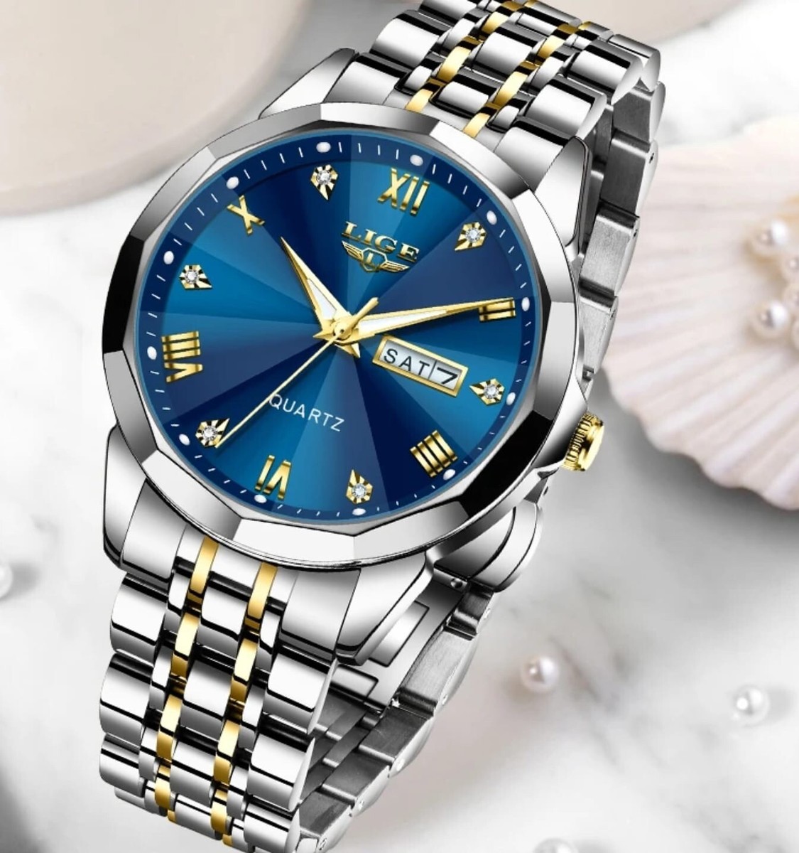 Luxury Stainless Steel Waterproof Woman Watch Luminous Date  display picture 2