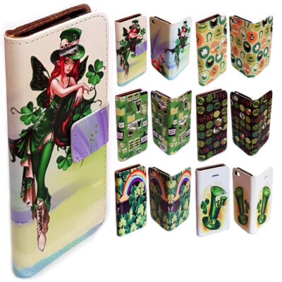 For Nokia Series St. Patrick's Day Theme Print Wallet Mobile Phone Case Cover #1