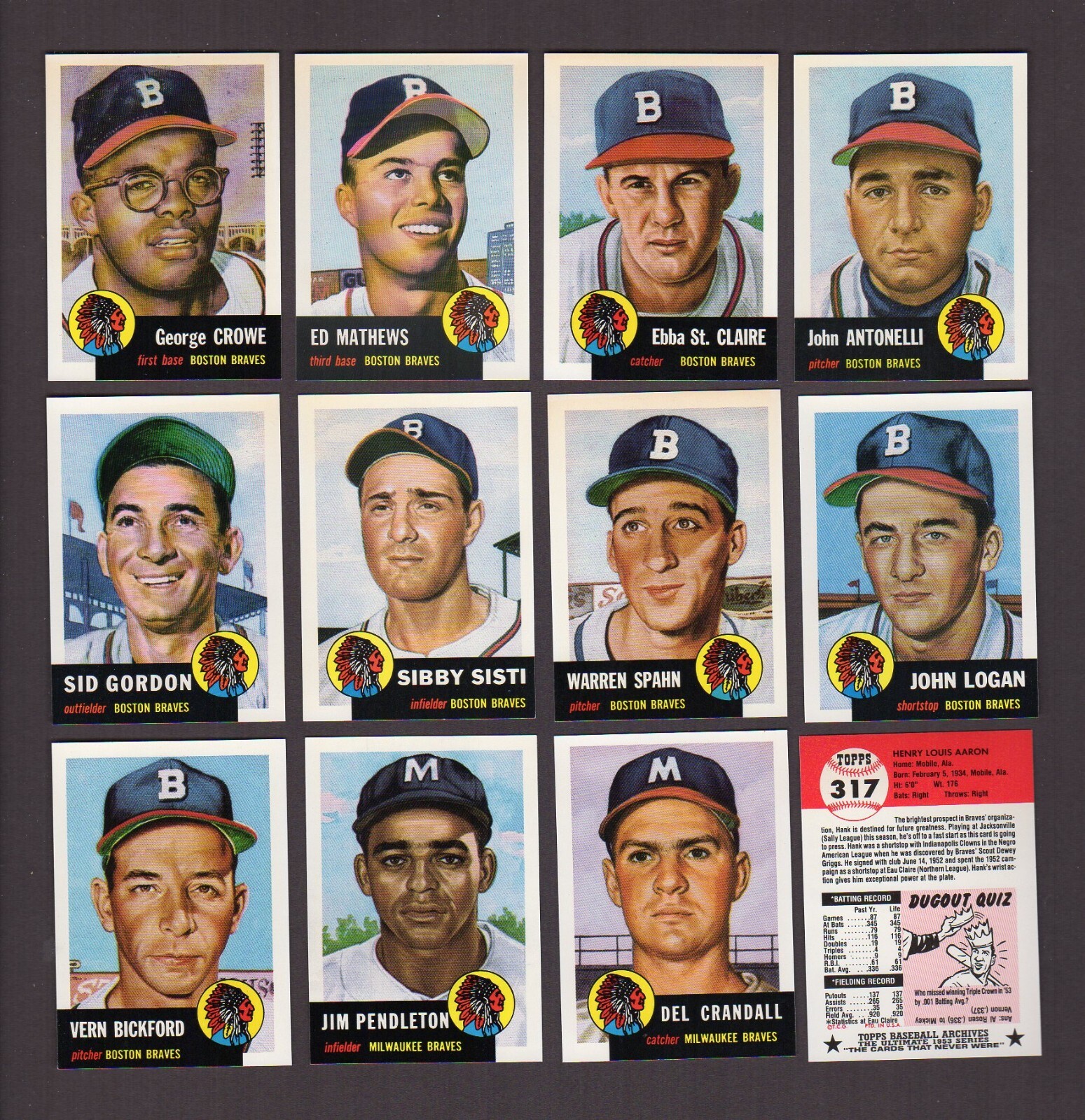 Topps Reprint Sets 1953 MILWAUKEE ~ BOSTON BRAVES Official Topps REPRINT Team Set | ALL 20 ...