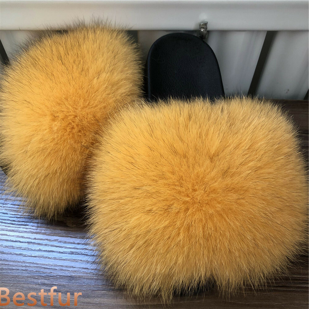 PANTOFOLA D’ORO Max Large XXL vera pelliccia di volpe slides donna slider scarpe sandali