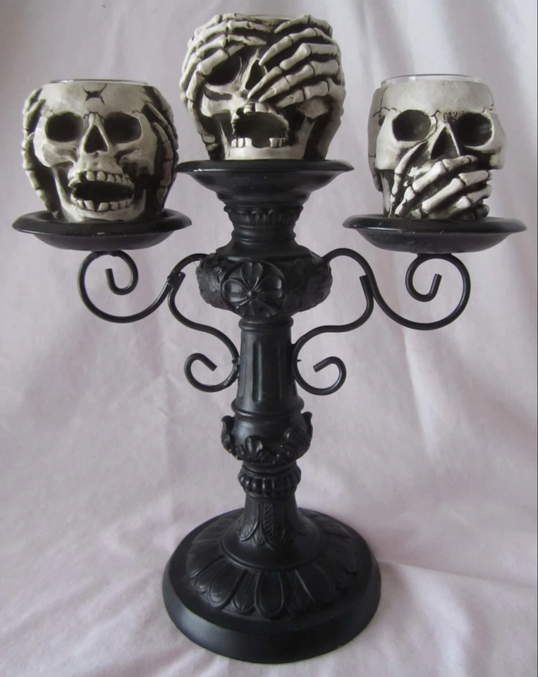 Yankee Candle Skeleton Crew Triple Candelabro Luz de Té Candelabro NUEVO Foto 2 de 4
