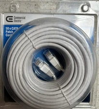 CAT6 Ethernet Commercial Electric BSTC6-50 50 ft. Cat6 UTP Ethernet Cable, White