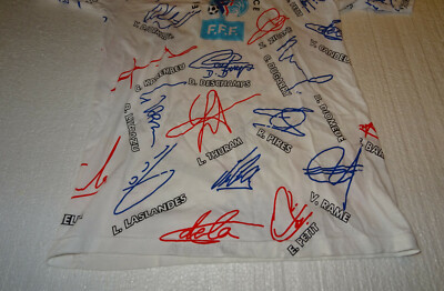 MAILLOT COLLECTION SUPPORTER Equipe De France Foot, Signatures Joueurs 1998/1999 EUR 35,00 - FR