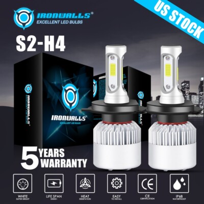 9003 H4 LED Headlight Bulbs Kit 10000W 1000000LM Hi-Lo Beam Super Bright White
