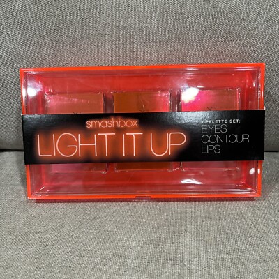 Smashbox Light it Up 3 Palette Set: Eyes, Contour & Lips NIB