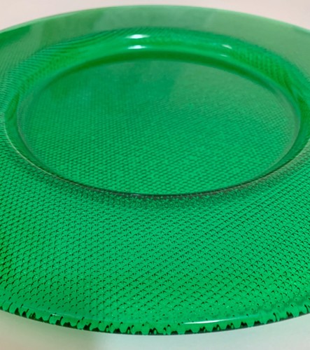 Brand New Rikaro Czech Forest Green Large Crystal Glass Plate Platter - 第 4/5 張圖片
